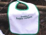 happy camper. Baby Bib by ONE on 1 Design